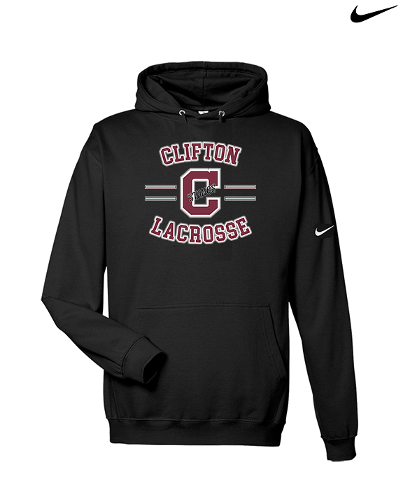 Clifton HS Lacrosse Curve - Nike Club Fleece Hoodie
