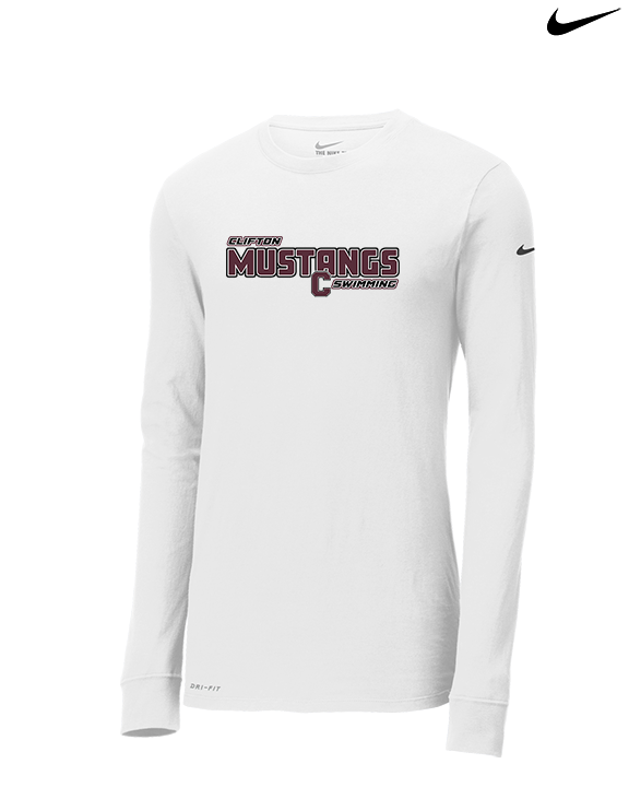Clifton HS Swimming Bold - Mens Nike Longsleeve