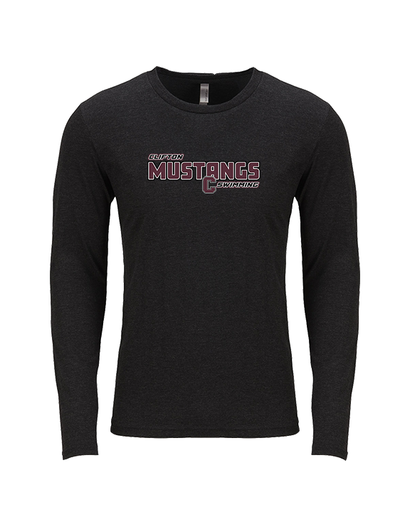 Clifton HS Swimming Bold - Tri-Blend Long Sleeve