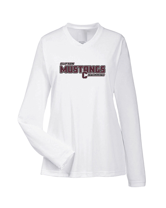 Clifton HS Swimming Bold - Womens Performance Longsleeve