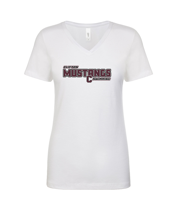 Clifton HS Swimming Bold - Womens Vneck