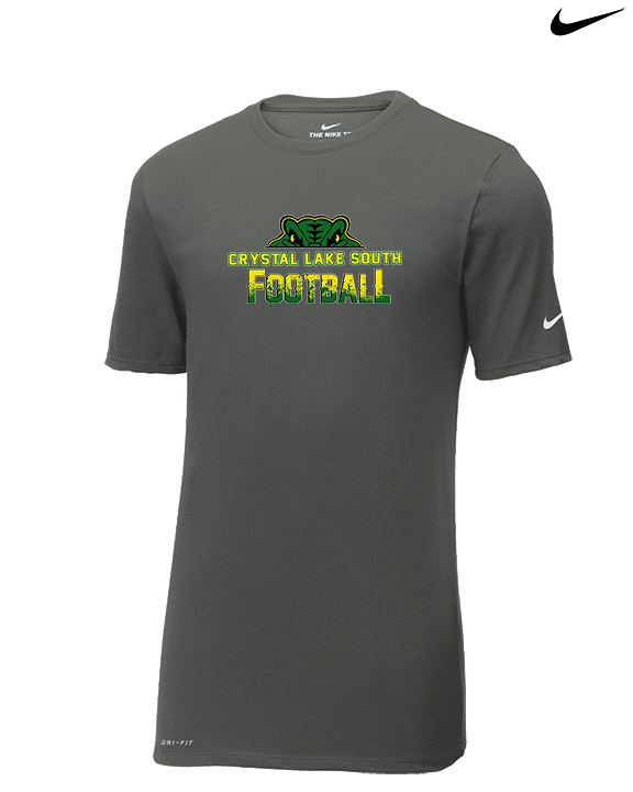 Crystal Lake South HS Football Splatter - Mens Nike Cotton Poly Tee