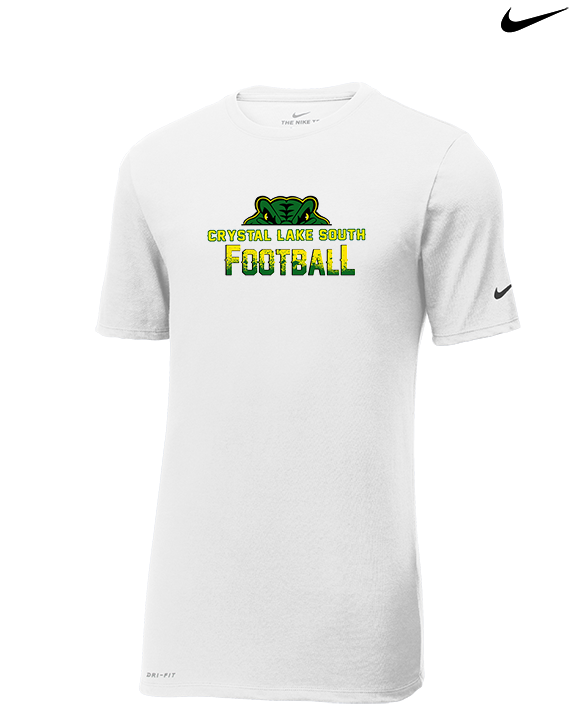 Crystal Lake South HS Football Splatter - Mens Nike Cotton Poly Tee