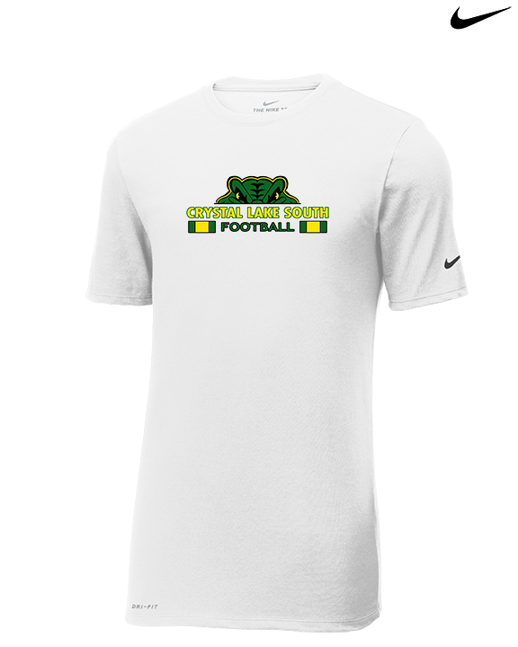 Crystal Lake South HS Football Stacked - Mens Nike Cotton Poly Tee