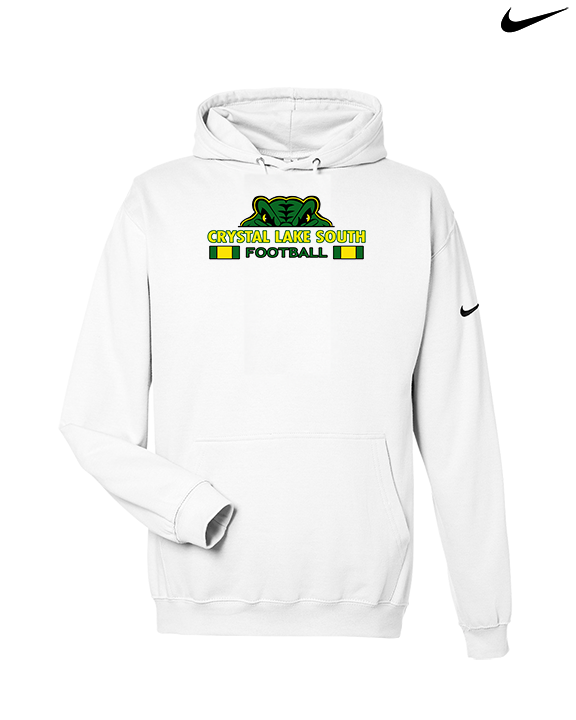 Crystal Lake South HS Football Stacked - Nike Club Fleece Hoodie