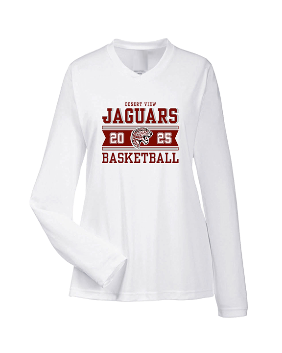 Desert View HS Boys Basketball Stamp - Womens Performance Longsleeve