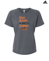 Douglas HS Wrestling Eat Sleep Wrestle - Womens Adidas Performance Shirt