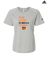 Douglas HS Wrestling Eat Sleep Wrestle - Womens Adidas Performance Shirt