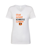 Douglas HS Wrestling Eat Sleep Wrestle - Womens Vneck