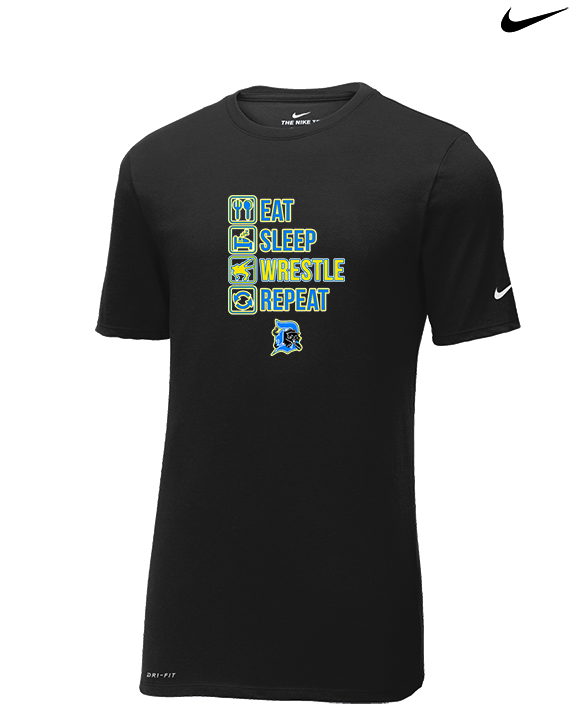Dudley HS Wrestling Eat Sleep - Mens Nike Cotton Poly Tee