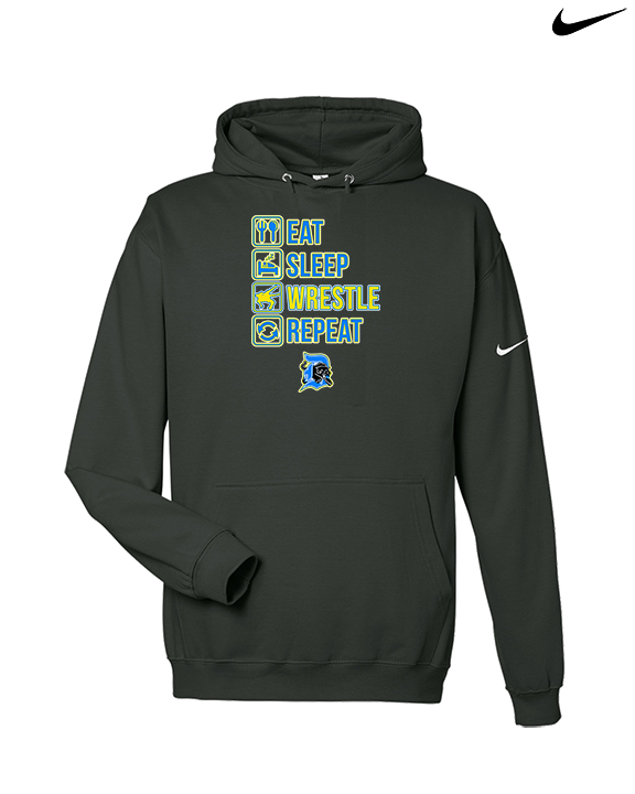Dudley HS Wrestling Eat Sleep - Nike Club Fleece Hoodie