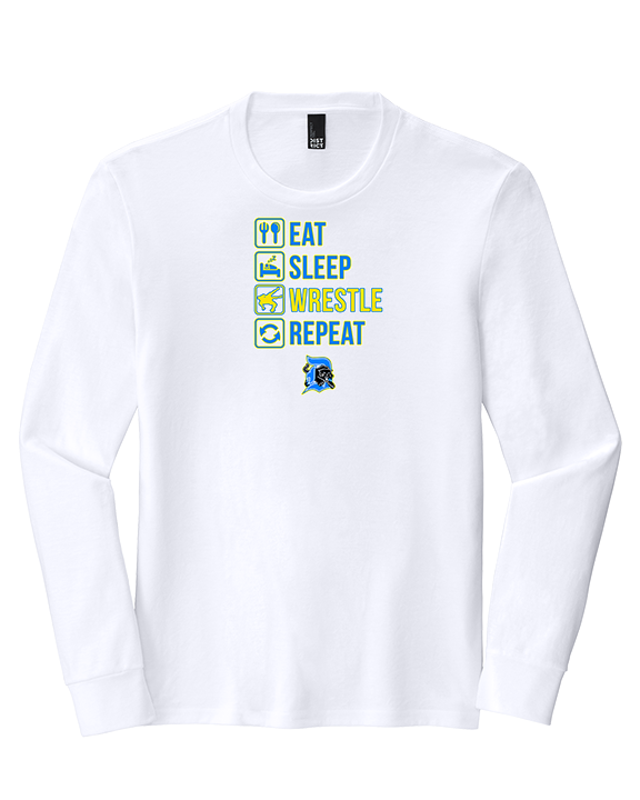 Dudley HS Wrestling Eat Sleep - Tri-Blend Long Sleeve