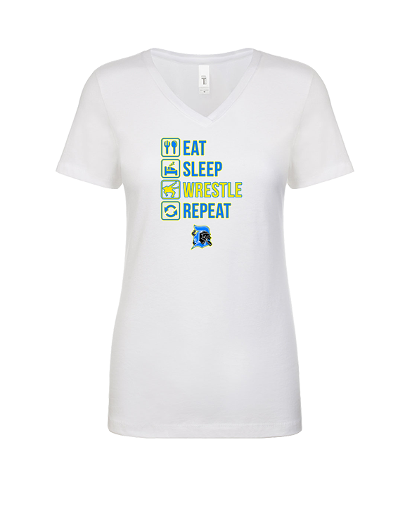 Dudley HS Wrestling Eat Sleep - Womens Vneck
