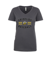 Godinez Fundamental HS Baseball Curve - Womens Vneck