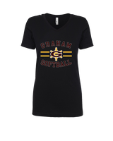 Graham HS Girls Softball Curve - Womens Vneck