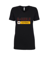 Graham HS Girls Softball Pennant - Womens Vneck