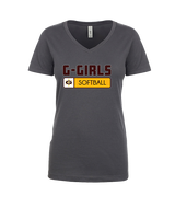 Graham HS Girls Softball Pennant - Womens Vneck