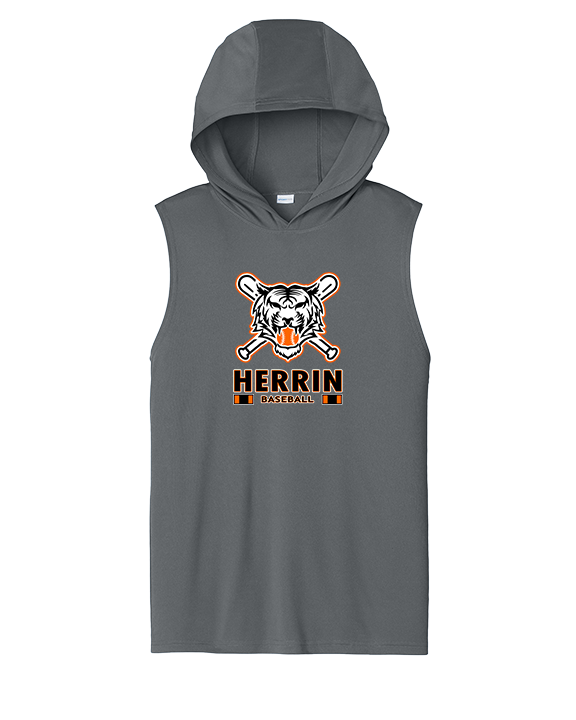 Herrin Jr HS Baseball Stacked - Sport-Tek Competitor Sleeveless Hoodie