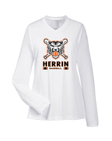 Herrin Jr HS Baseball Stacked - Womens Performance Longsleeve