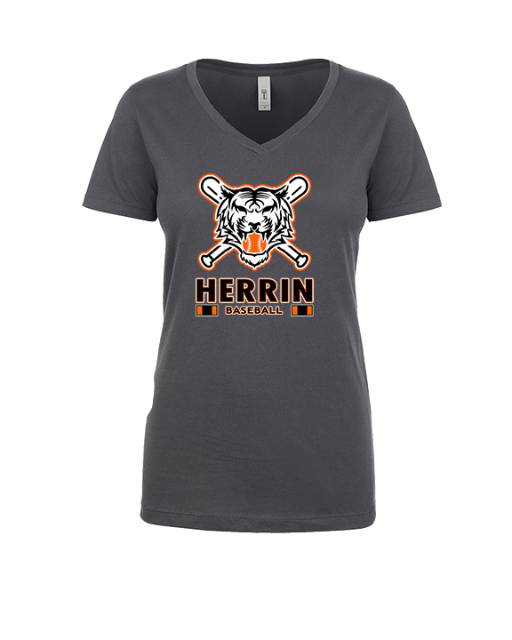 Herrin Jr HS Baseball Stacked - Womens Vneck