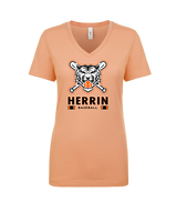 Herrin Jr HS Baseball Stacked - Womens Vneck