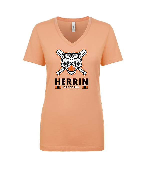 Herrin Jr HS Baseball Stacked - Womens Vneck