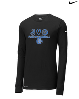 Hinkley HS Girls Volleyball Peace Love Vball - Mens Nike Longsleeve