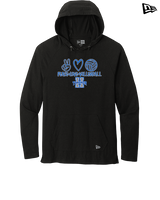 Hinkley HS Girls Volleyball Peace Love Vball - New Era Tri-Blend Hoodie
