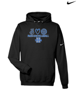 Hinkley HS Girls Volleyball Peace Love Vball - Nike Club Fleece Hoodie