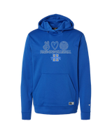 Hinkley HS Girls Volleyball Peace Love Vball - Oakley Performance Hoodie