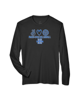 Hinkley HS Girls Volleyball Peace Love Vball - Performance Longsleeve
