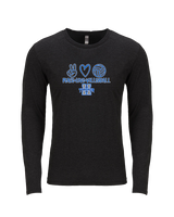 Hinkley HS Girls Volleyball Peace Love Vball - Tri-Blend Long Sleeve