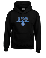 Hinkley HS Girls Volleyball Peace Love Vball - Unisex Hoodie