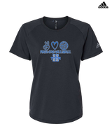 Hinkley HS Girls Volleyball Peace Love Vball - Womens Adidas Performance Shirt