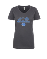 Hinkley HS Girls Volleyball Peace Love Vball - Womens Vneck