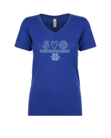 Hinkley HS Girls Volleyball Peace Love Vball - Womens Vneck