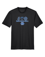 Hinkley HS Girls Volleyball Peace Love Vball - Youth Performance Shirt