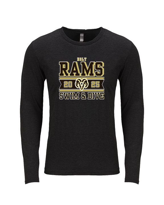 Holt HS Swimming & Diving Stamp - Tri-Blend Long Sleeve