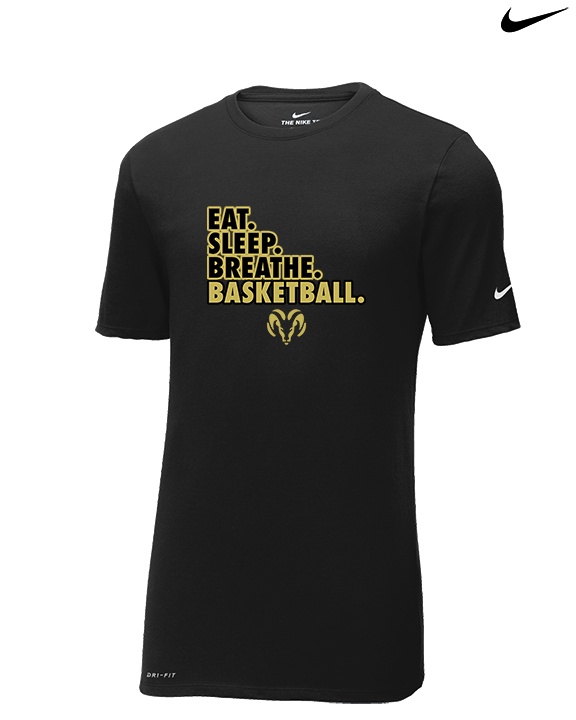 Holt Jr Rams Basketball Eat Sleep - Mens Nike Cotton Poly Tee