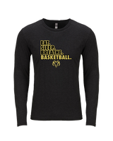 Holt Jr Rams Basketball Eat Sleep - Tri-Blend Long Sleeve