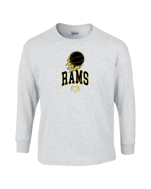 Holt Jr Rams Basketball On Fire - Cotton Longsleeve