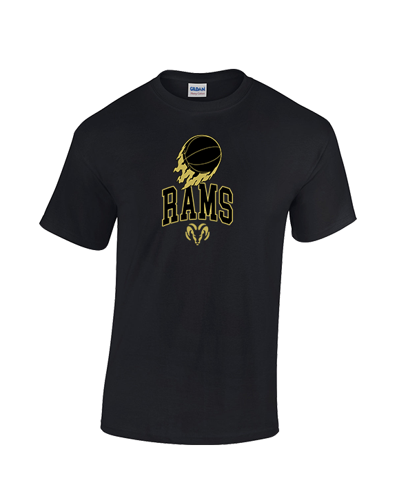 Holt Jr Rams Basketball On Fire - Cotton T-Shirt