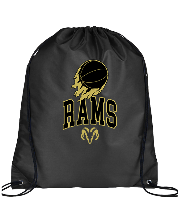 Holt Jr Rams Basketball On Fire - Drawstring Bag