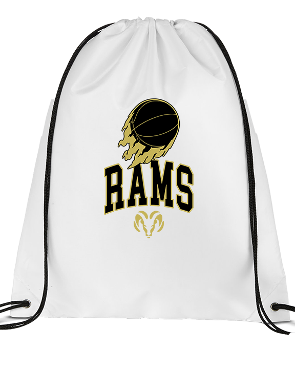 Holt Jr Rams Basketball On Fire - Drawstring Bag