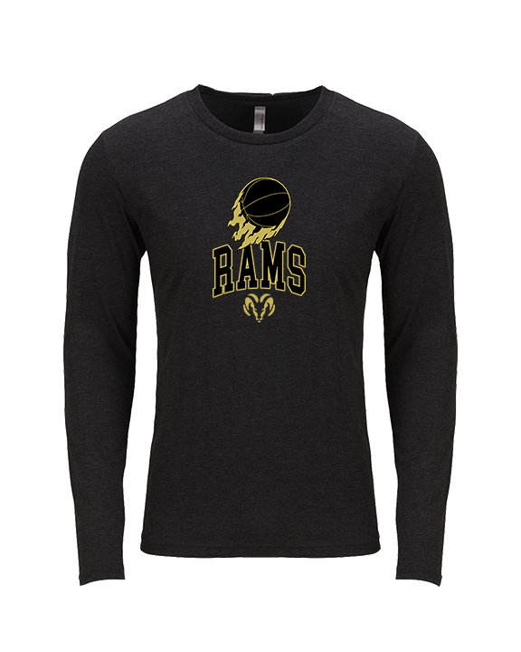 Holt Jr Rams Basketball On Fire - Tri-Blend Long Sleeve