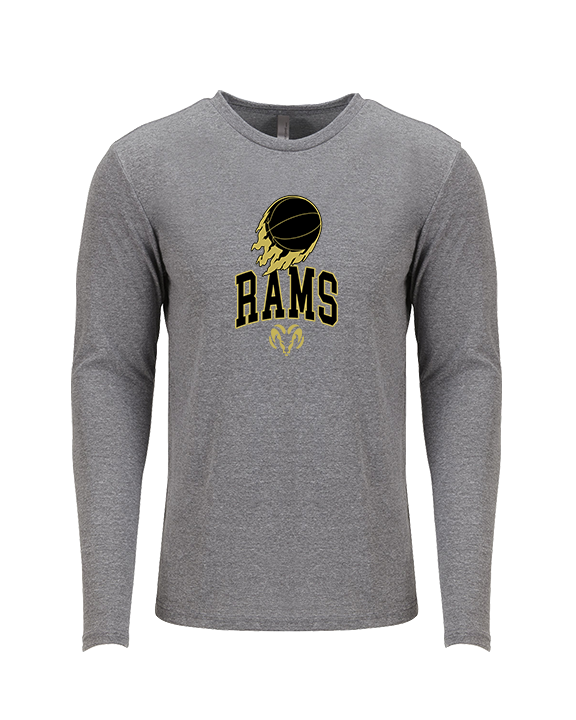 Holt Jr Rams Basketball On Fire - Tri-Blend Long Sleeve