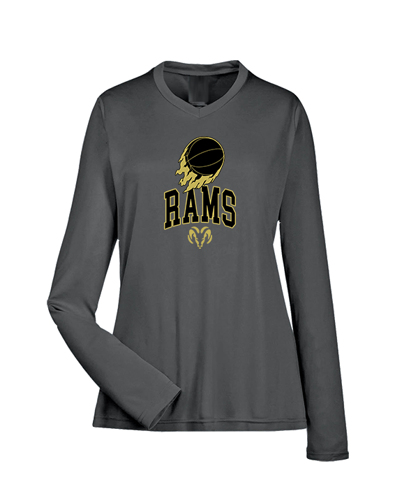 Holt Jr Rams Basketball On Fire - Womens Performance Longsleeve