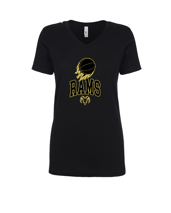 Holt Jr Rams Basketball On Fire - Womens Vneck