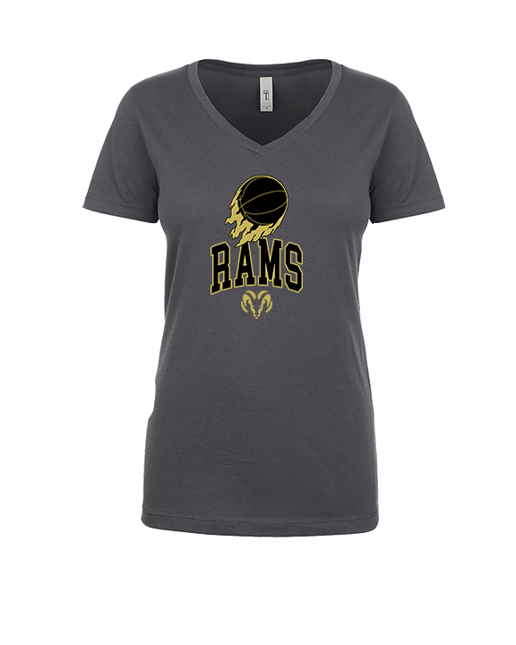 Holt Jr Rams Basketball On Fire - Womens Vneck