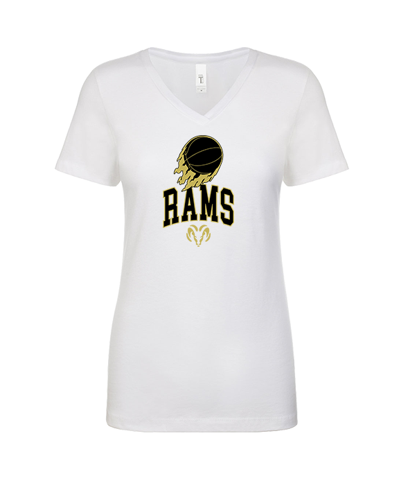 Holt Jr Rams Basketball On Fire - Womens Vneck